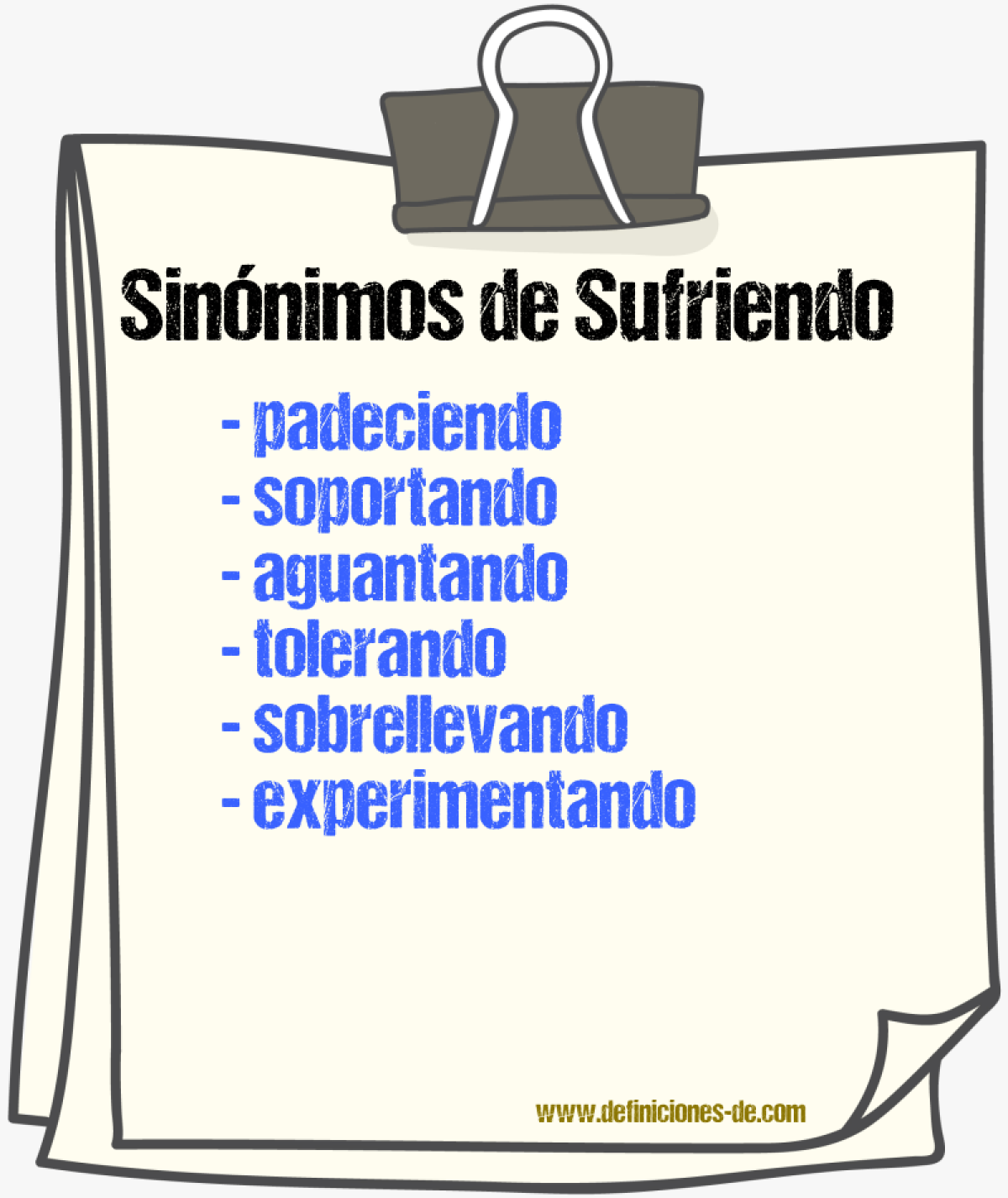 Sinónimos de sufriendo