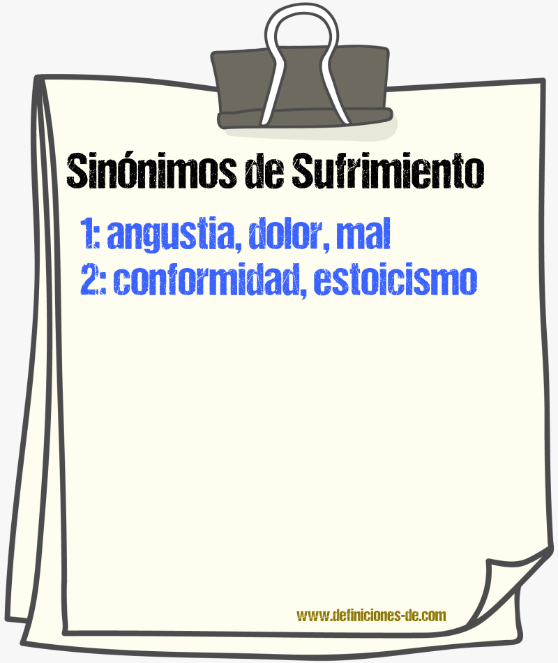 Sinnimos de sufrimiento