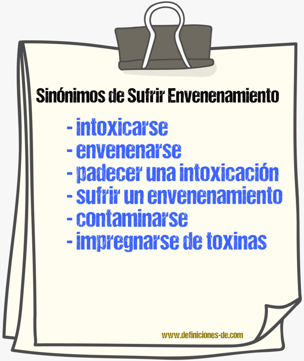 Sinónimos de sufrir envenenamiento