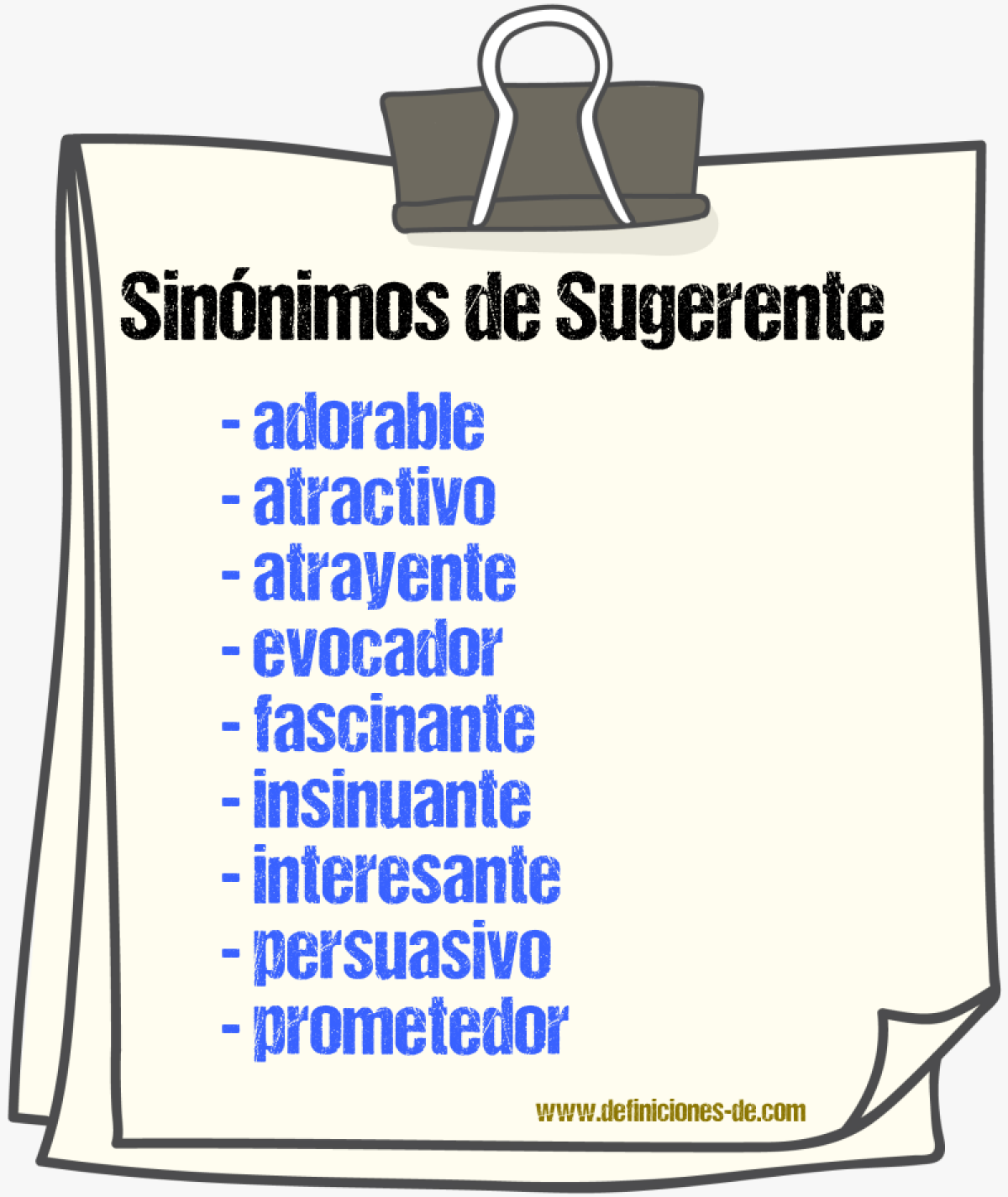 Sinnimos de sugerente