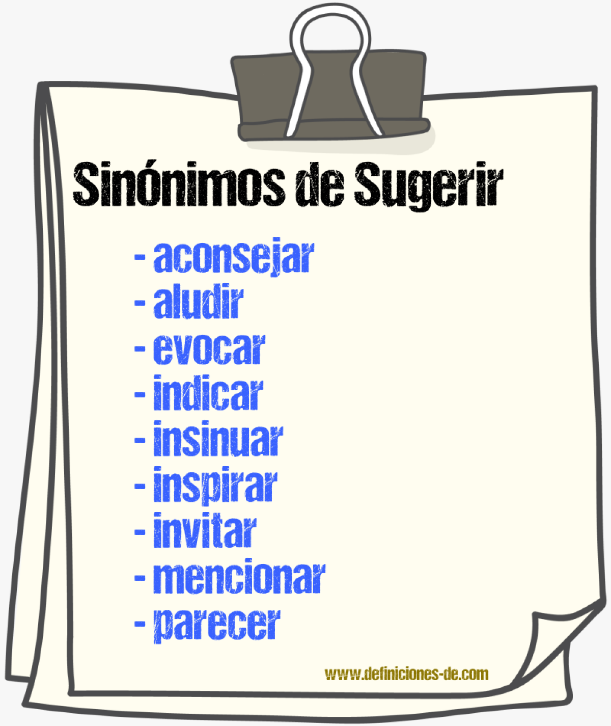 Sinnimos de sugerir