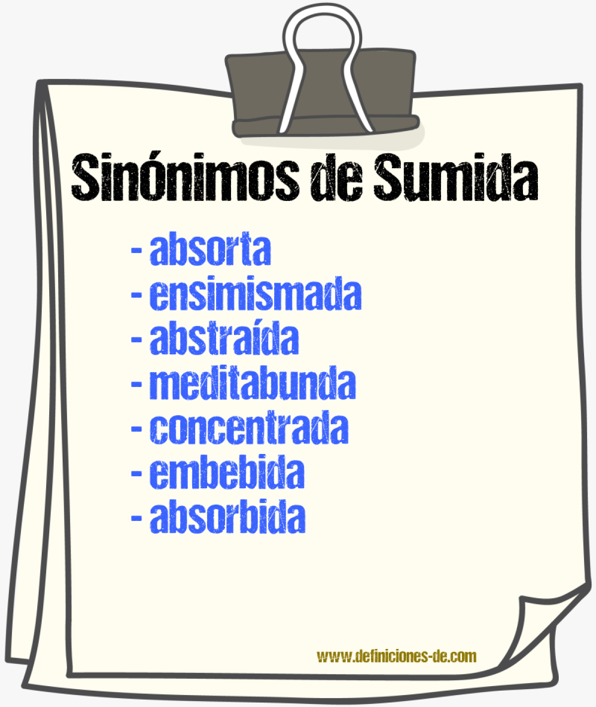 Sinónimos de sumida