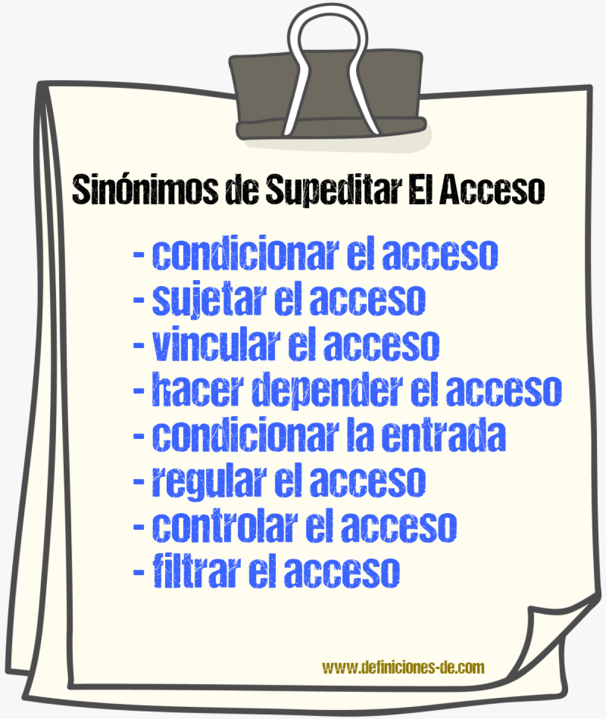 Sinónimos de supeditar el acceso