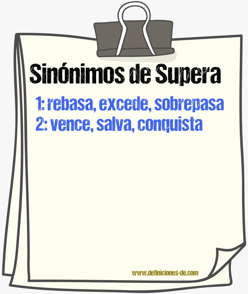 Sinónimos de supera