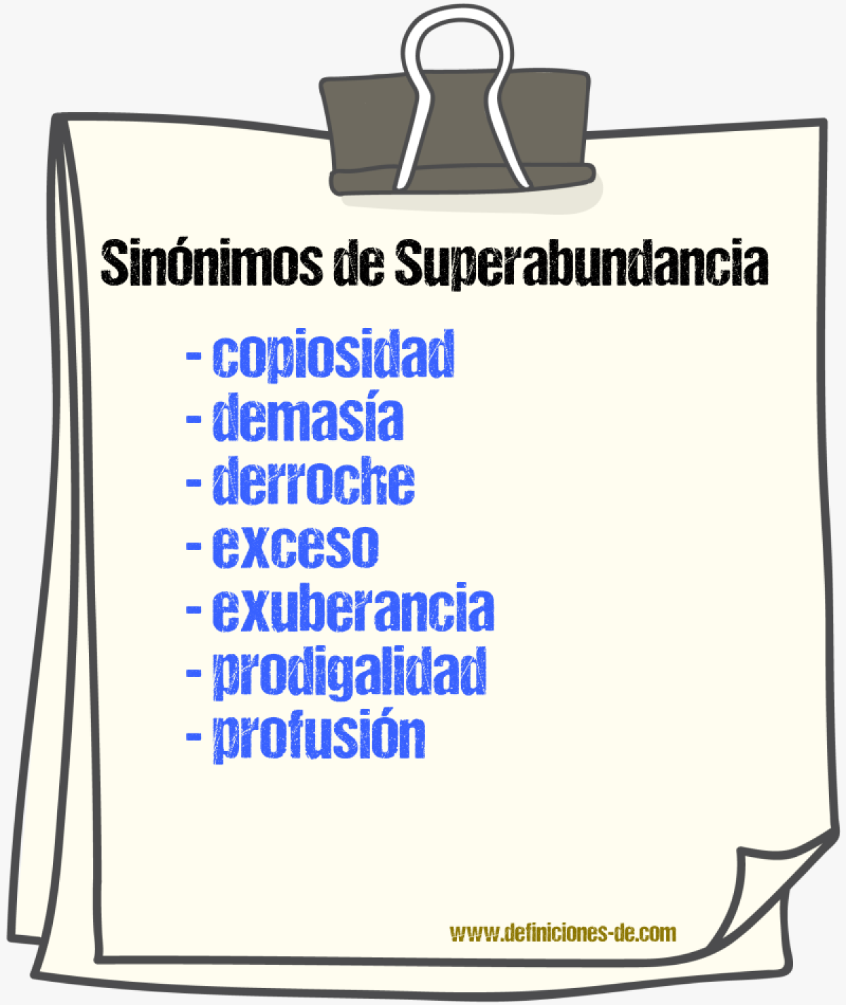 Sinnimos de superabundancia