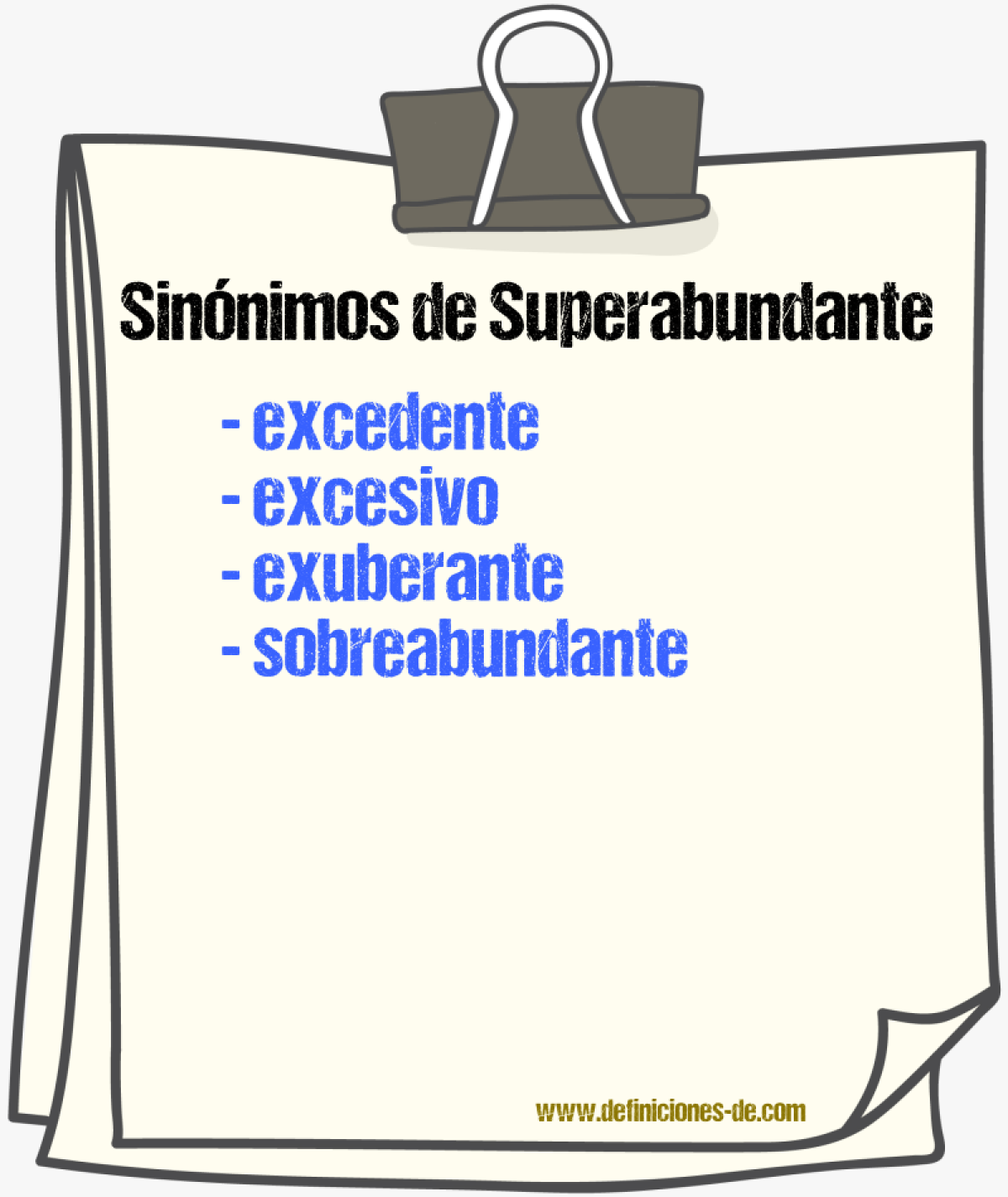 Sinnimos de superabundante