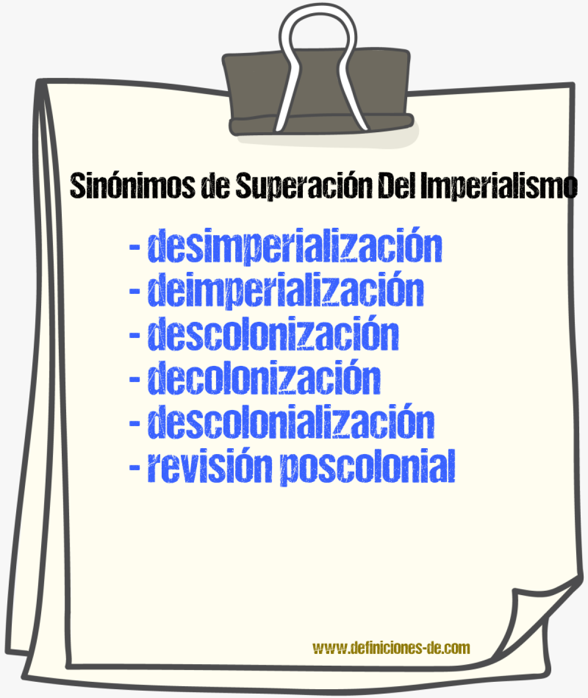 Sinónimos de superación del imperialismo