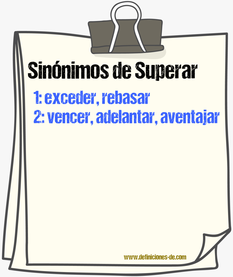 Sinnimos de superar