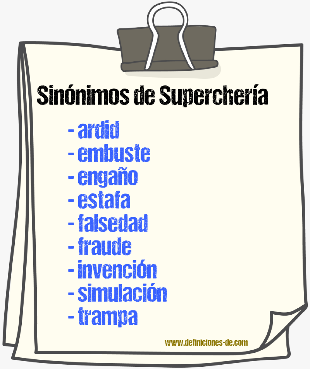 Sinnimos de superchera