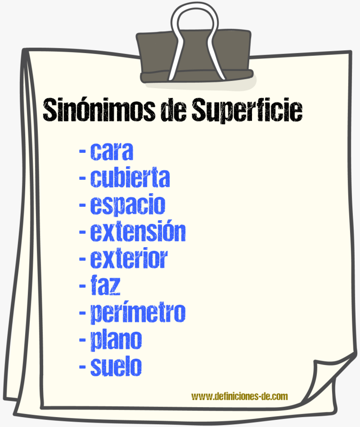 Sinnimos de superficie