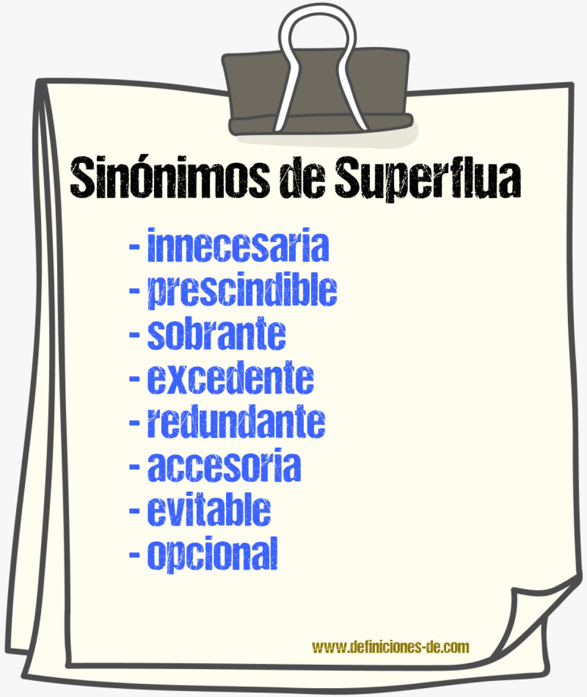 Sinónimos de superflua