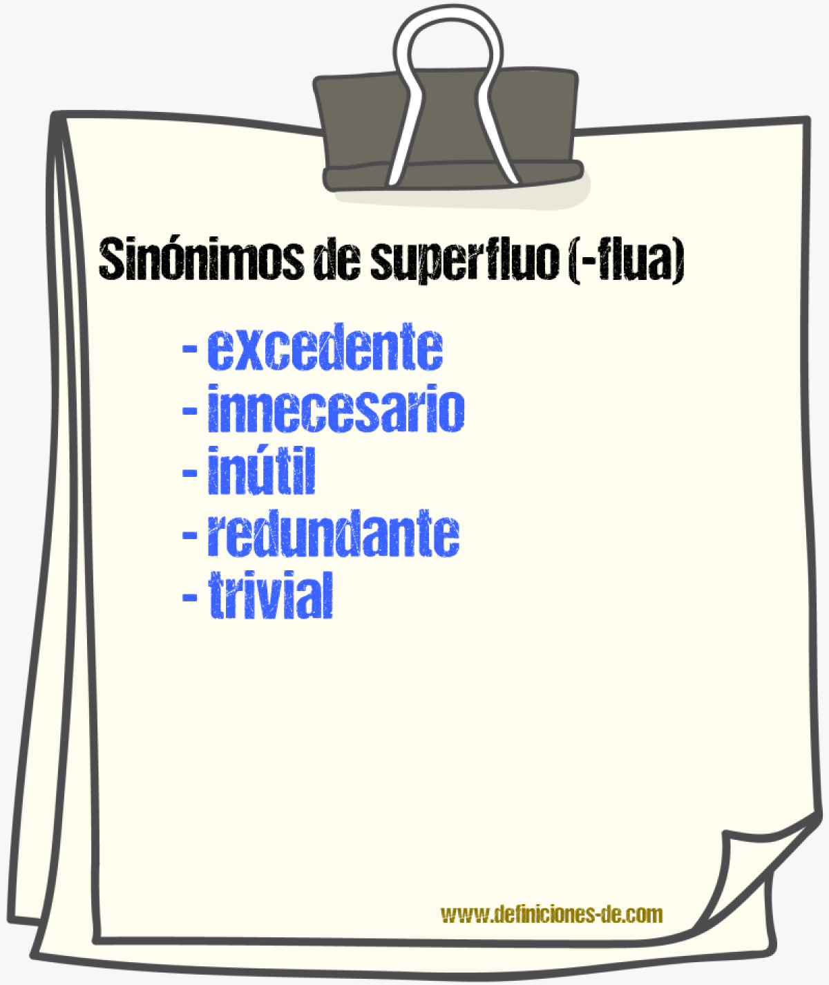 Sinónimos de superfluo