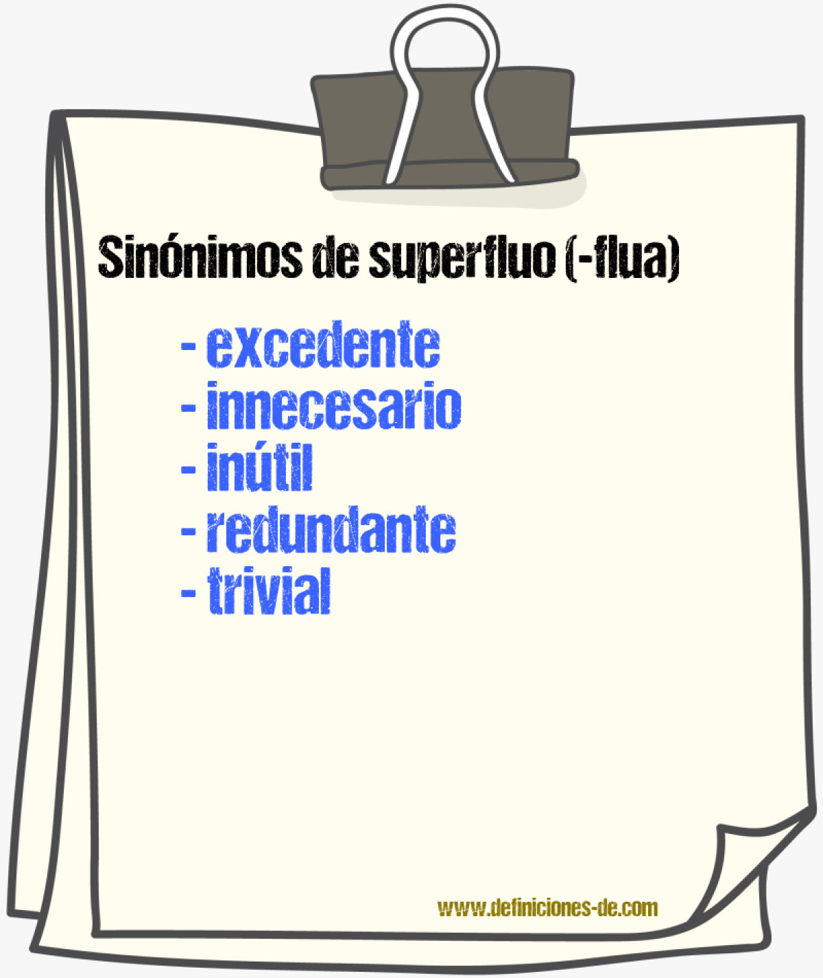 Sinnimos de superfluo