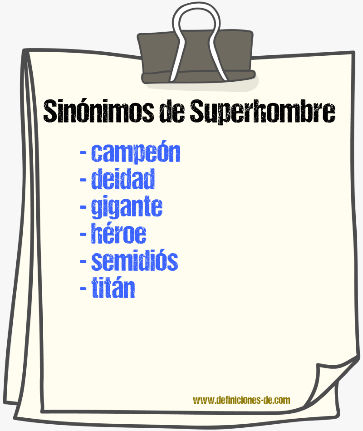 Sinnimos de superhombre