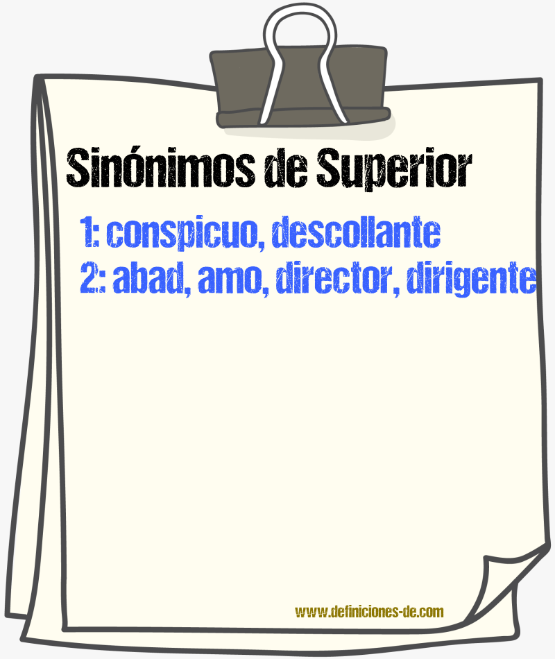 Sinnimos de superior