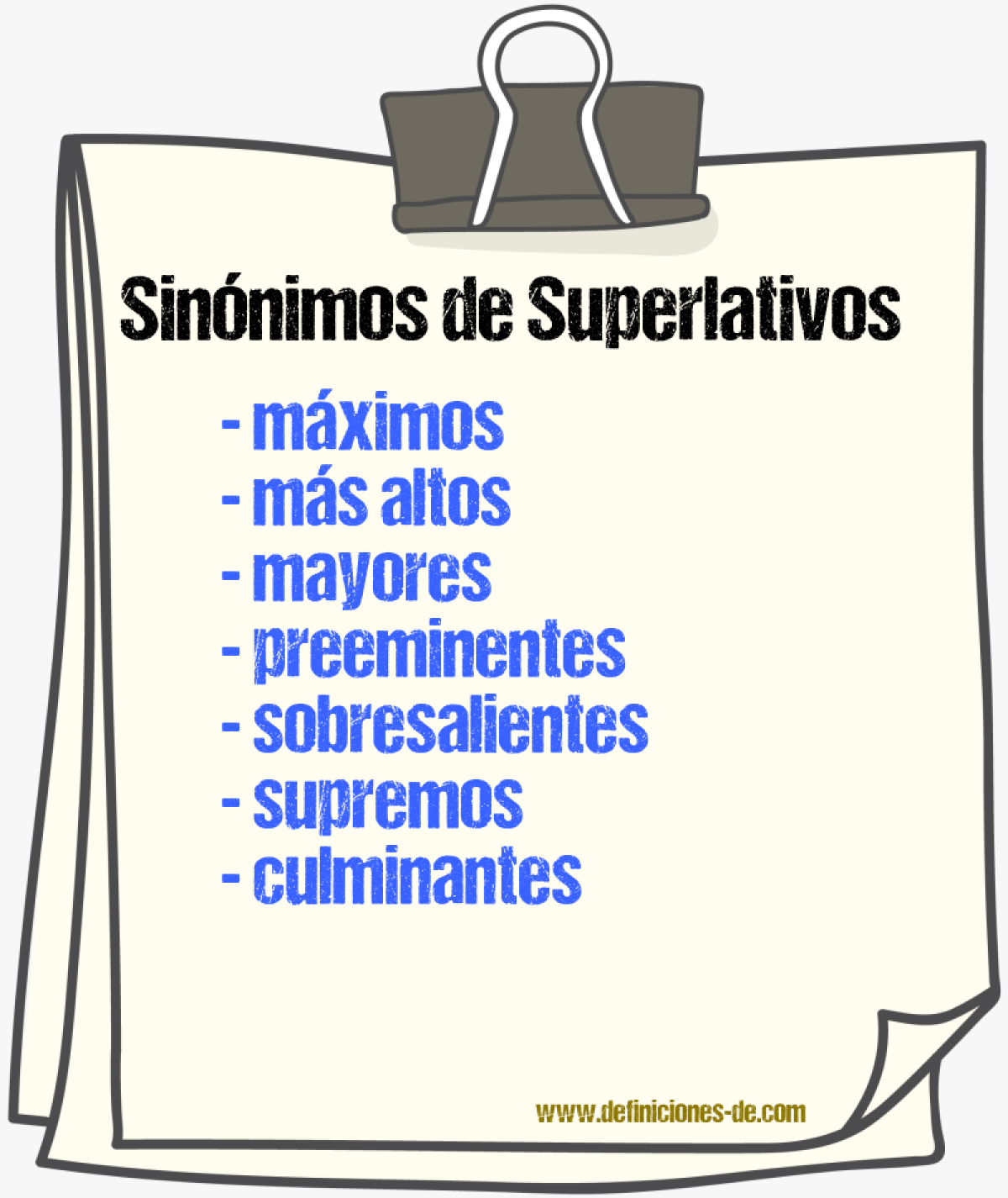 Sinónimos de superlativos
