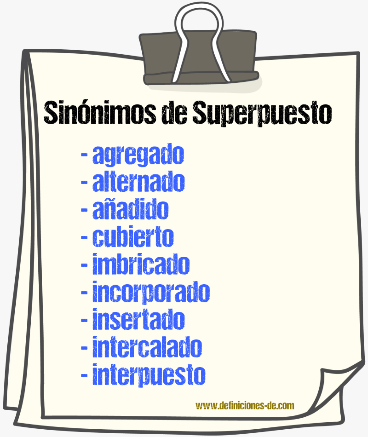 Sinnimos de superpuesto