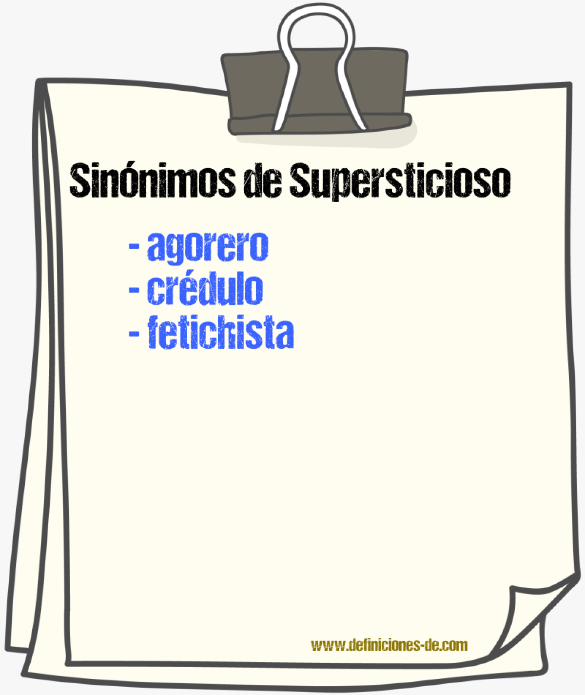 Sinnimos de supersticioso