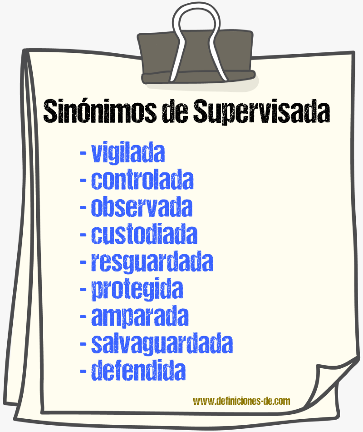 Sinónimos de supervisada