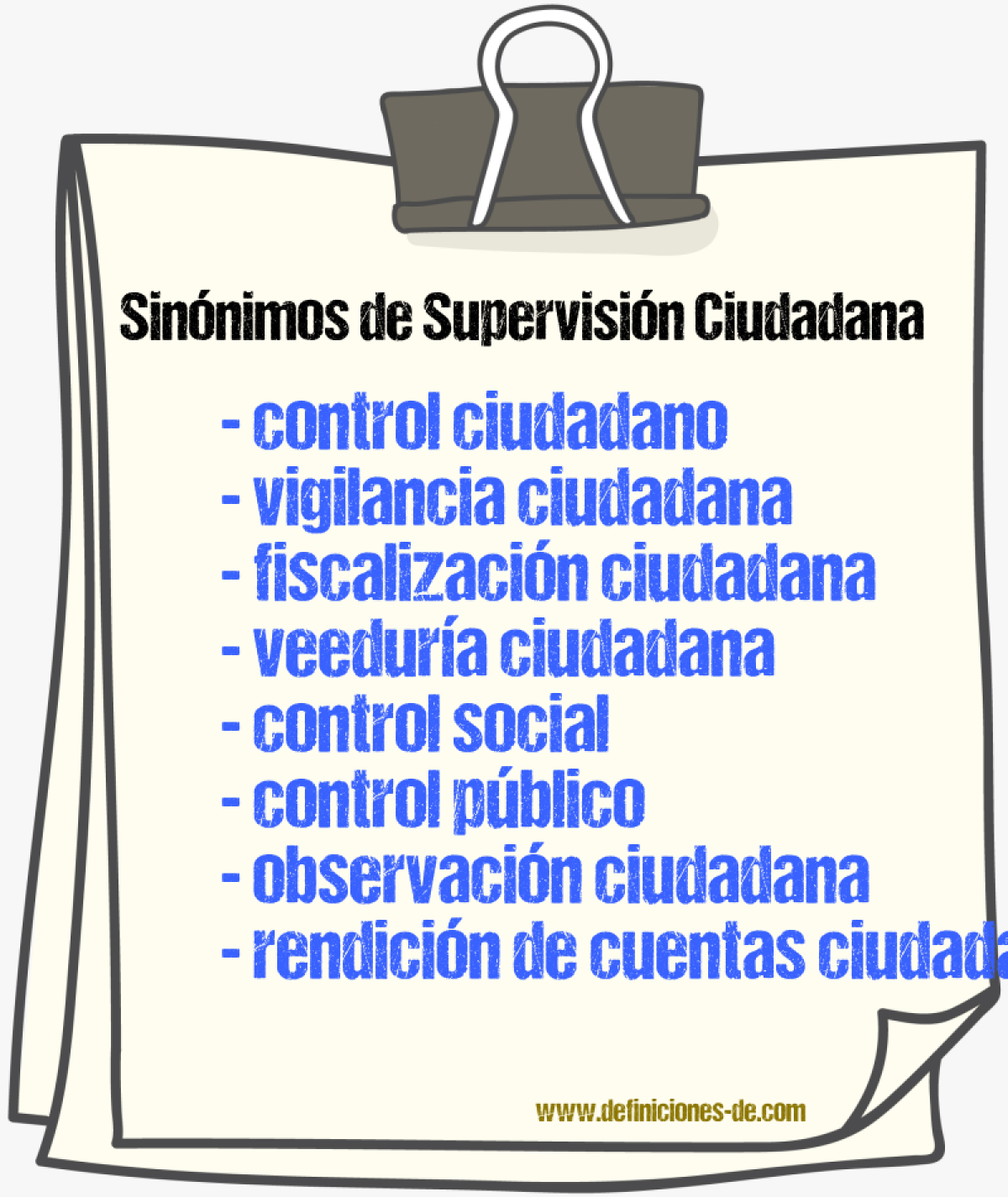 Sinónimos de supervisión ciudadana