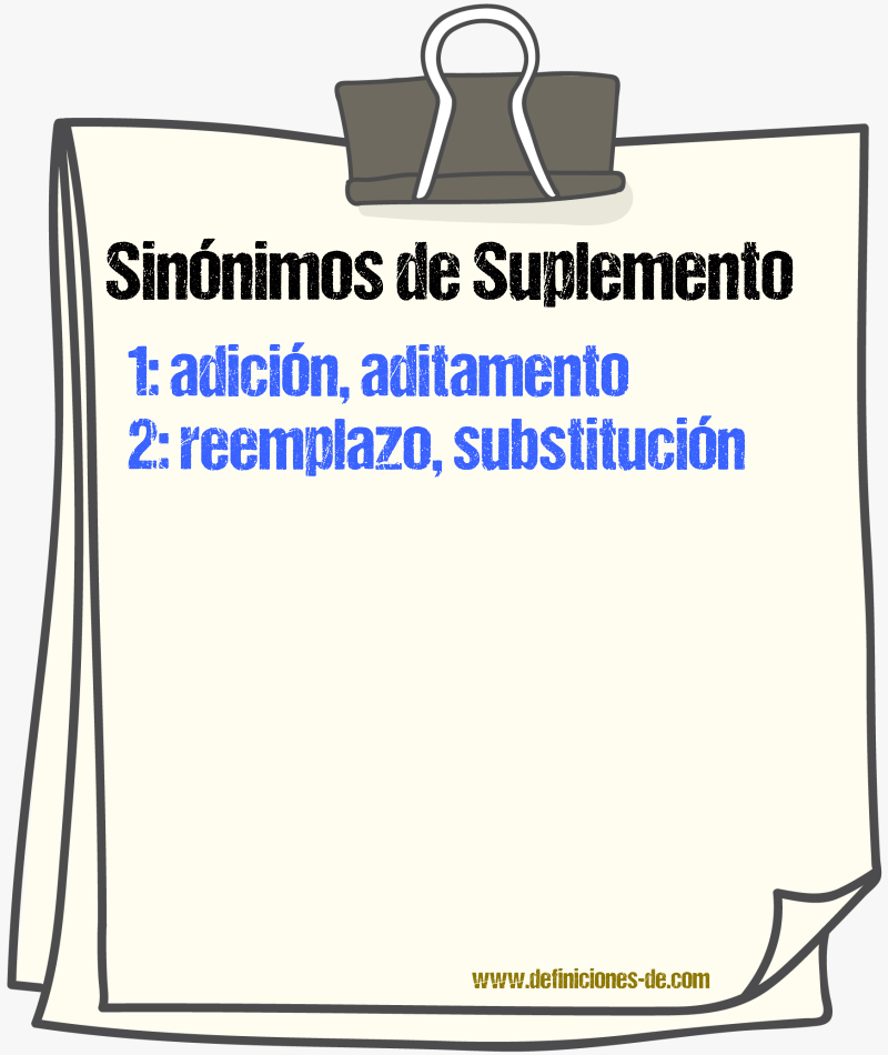 Sinnimos de suplemento