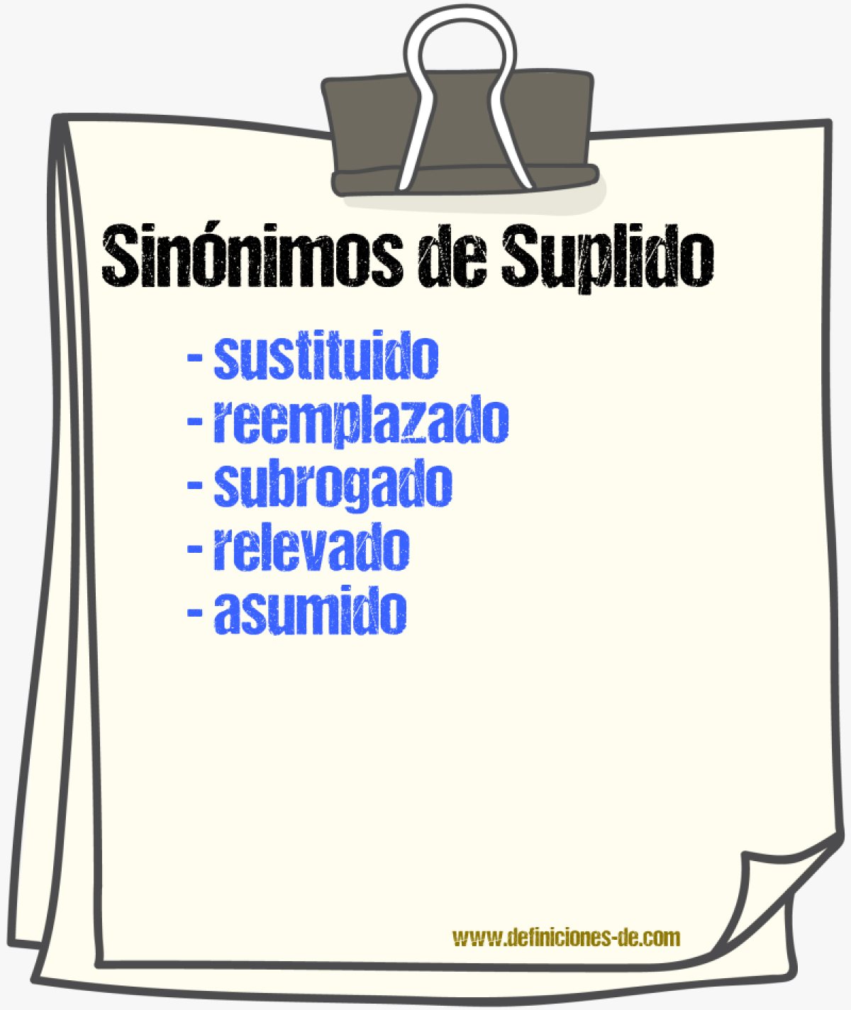 Sinónimos de suplido