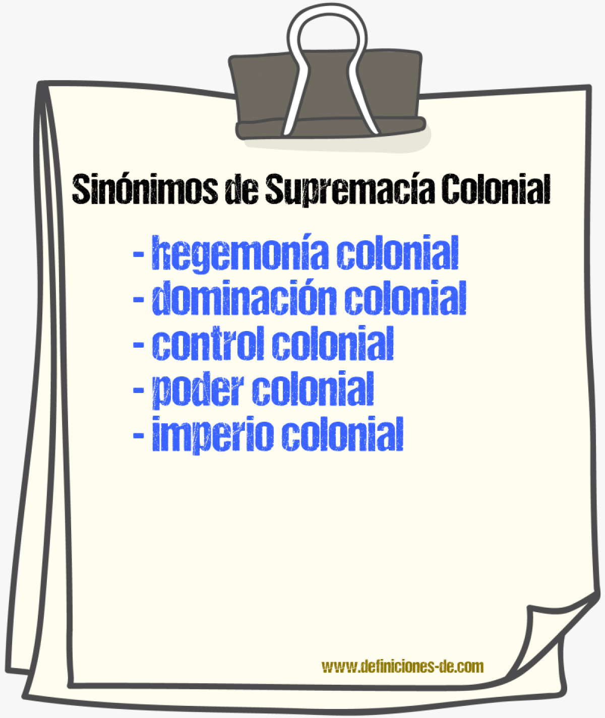 Sinónimos de supremacía colonial