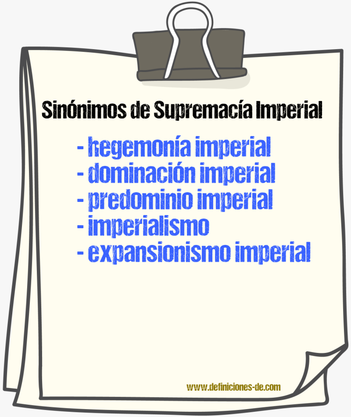 Sinónimos de supremacía imperial