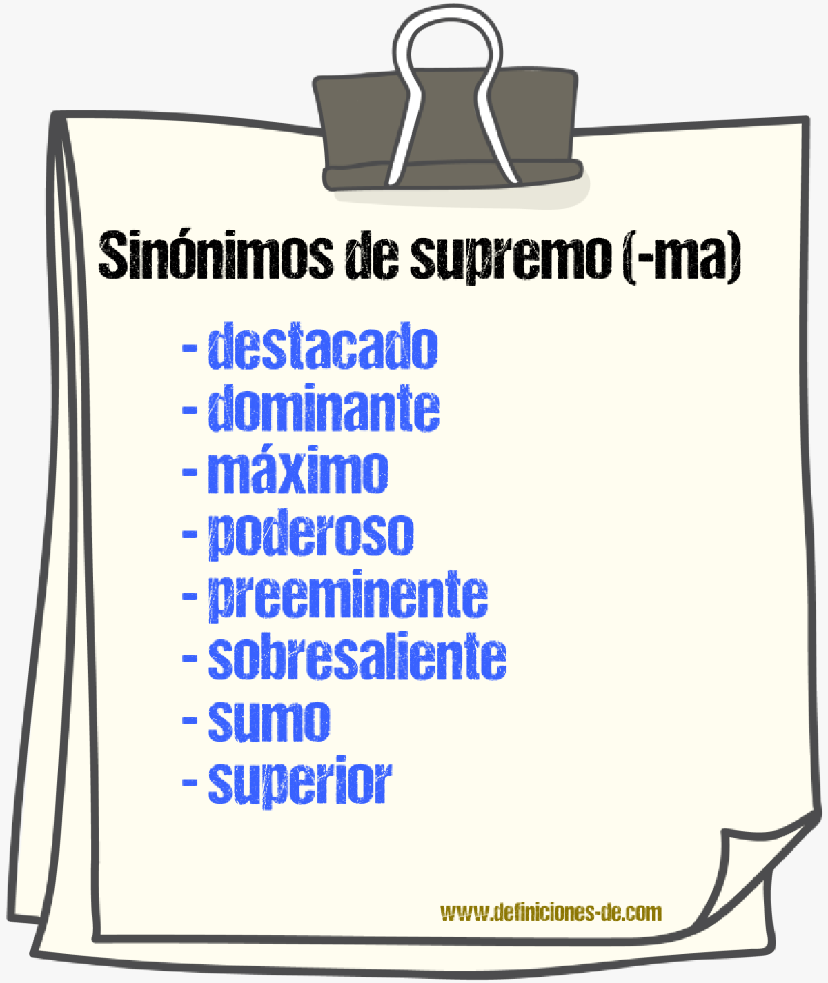 Sinnimos de supremo