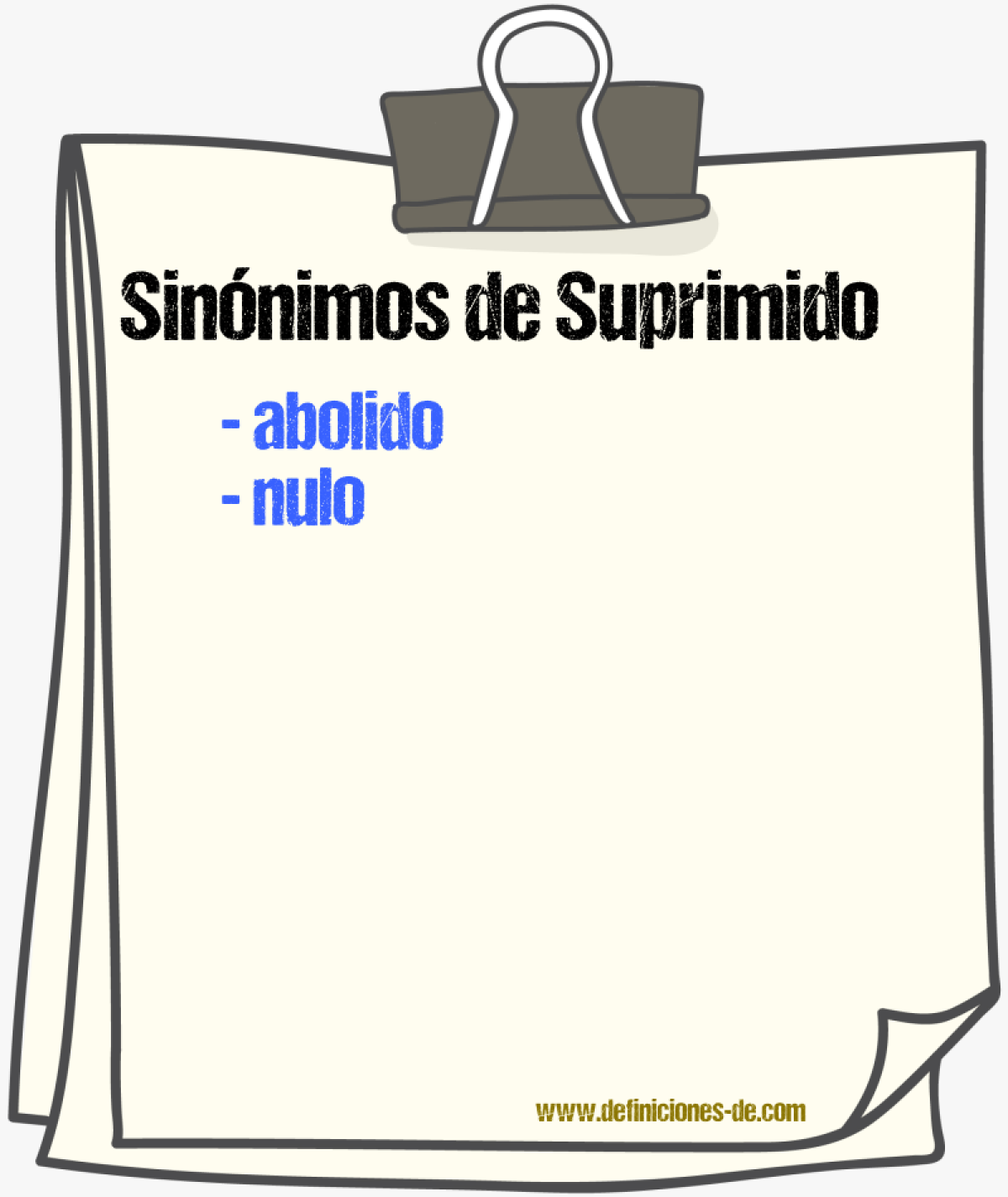 Sinnimos de suprimido