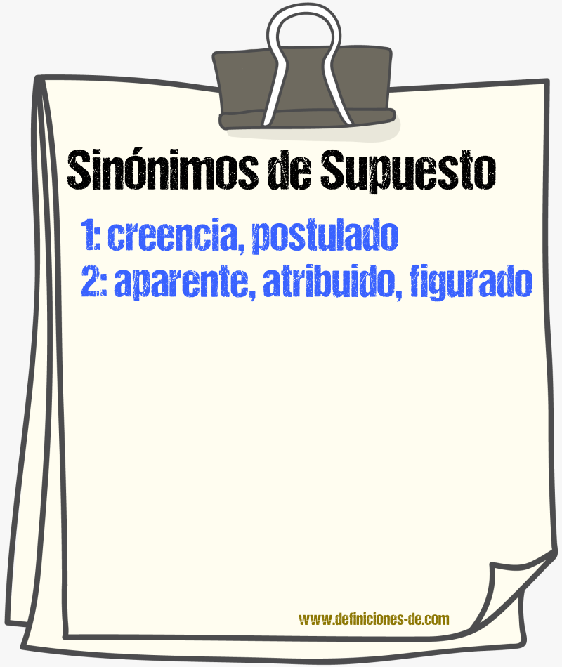 Sinnimos de supuesto