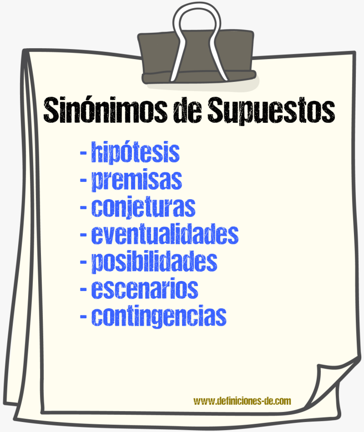Sinónimos de supuestos