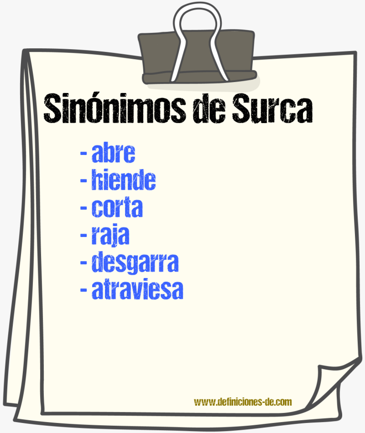 Sinónimos de surca