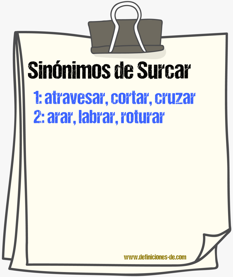 Sinnimos de surcar