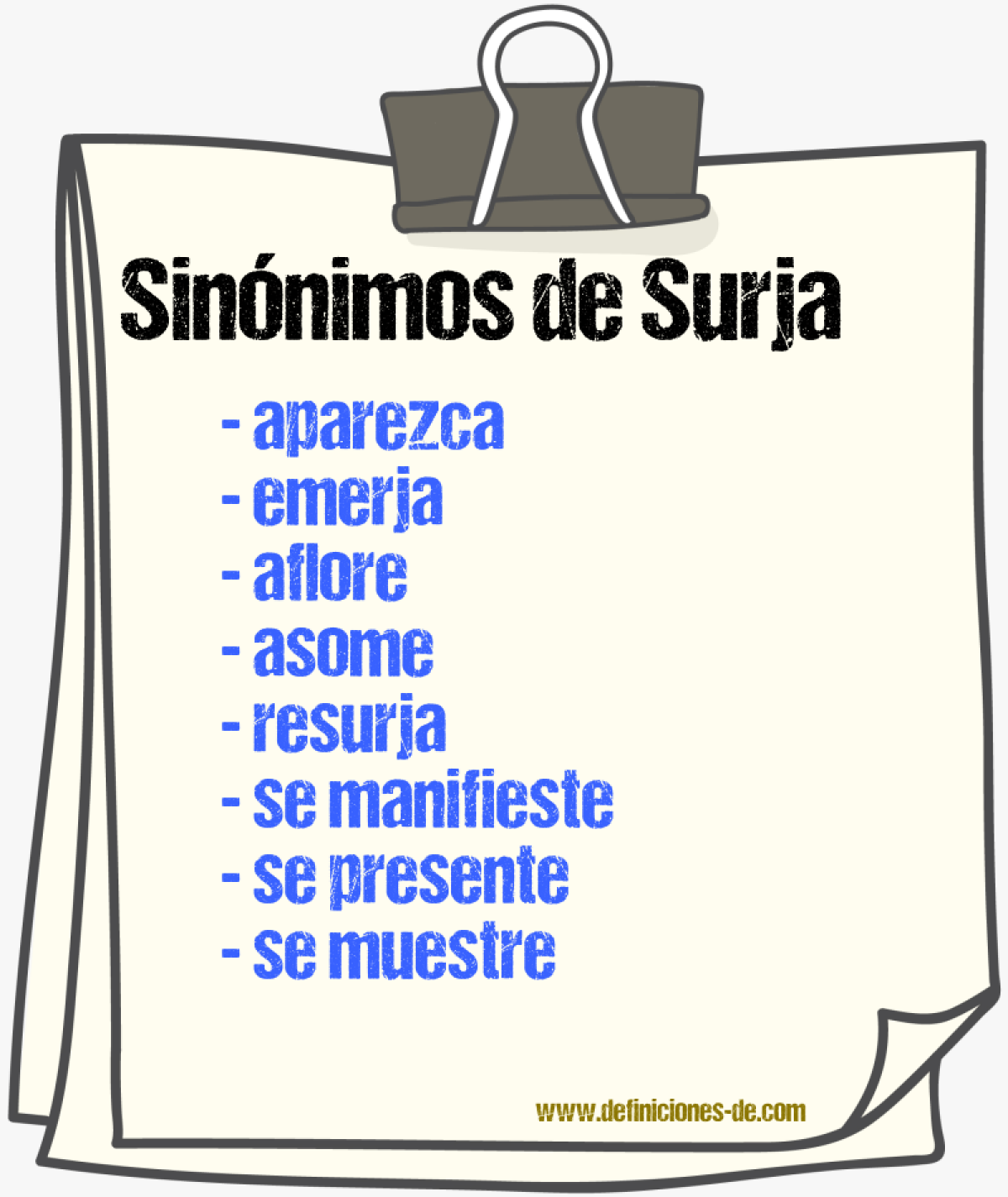 Sinónimos de surja