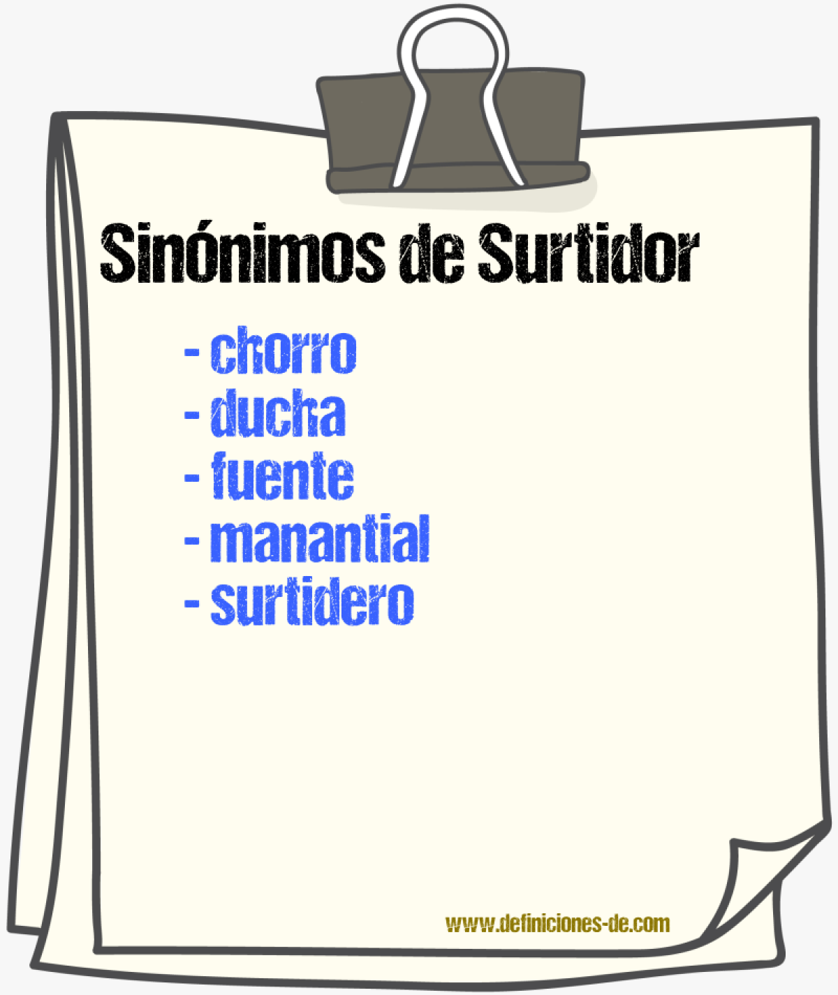 Sinnimos de surtidor