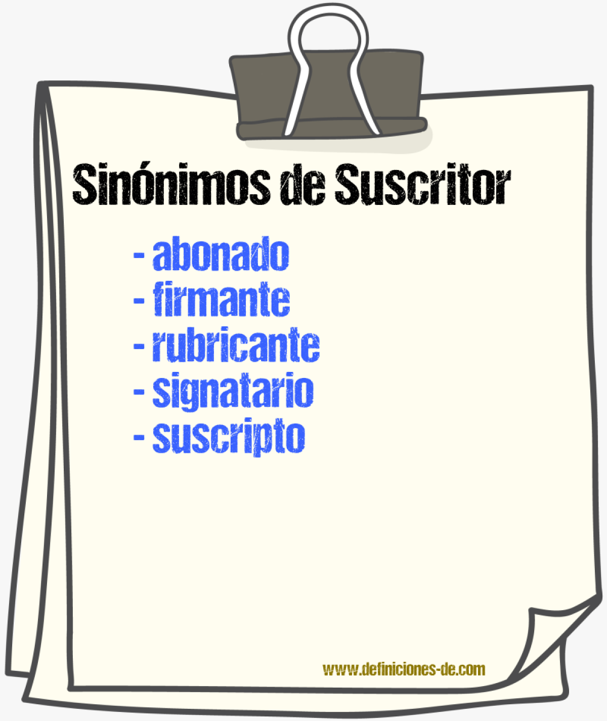 Sinnimos de suscritor