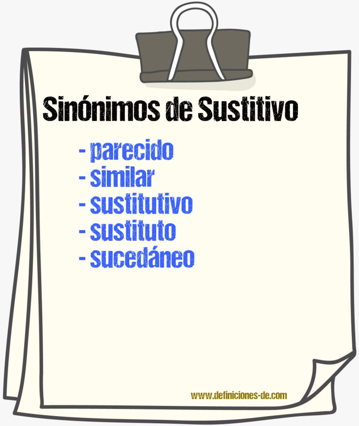 Sinnimos de sustitivo