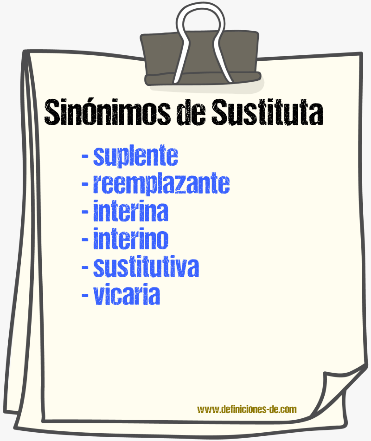 Sinónimos de sustituta