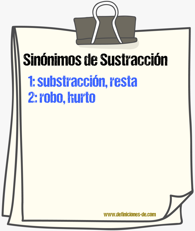 Sinnimos de sustraccin