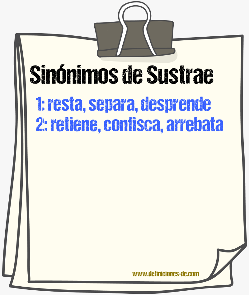 Sinónimos de sustrae