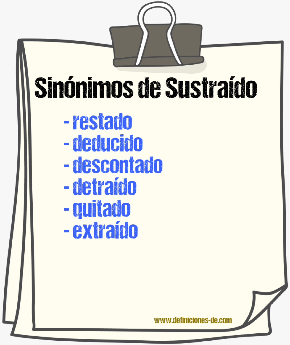 Sinónimos de sustraído