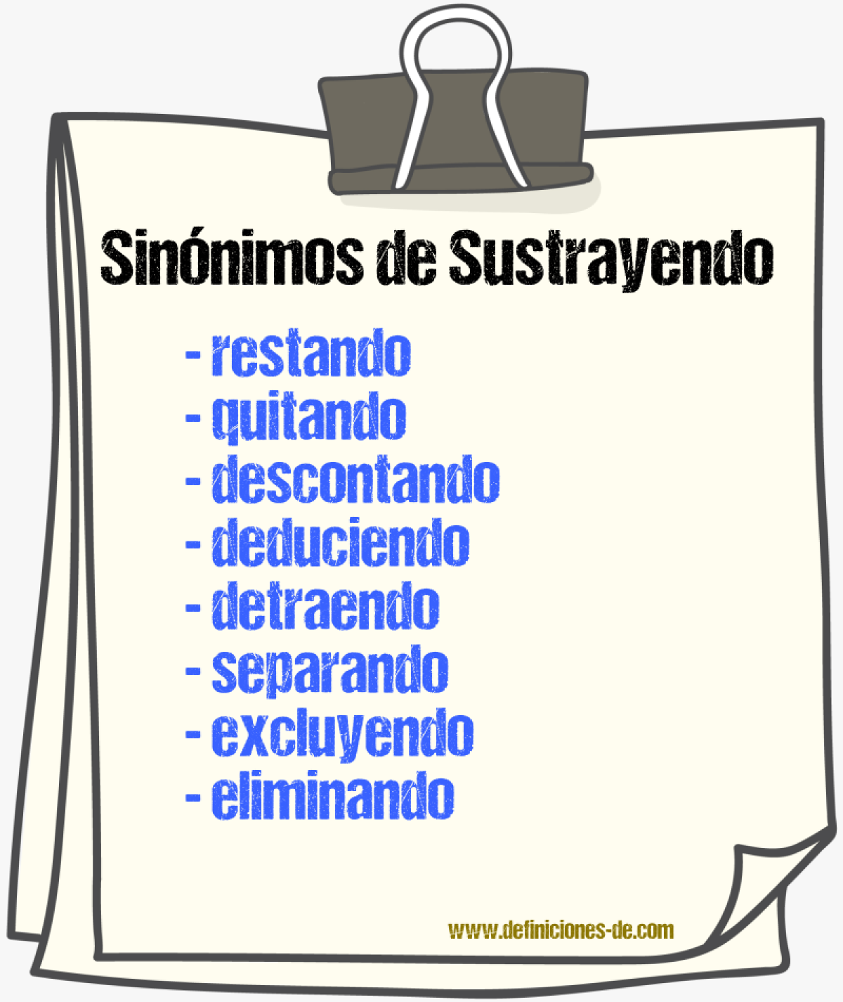 Sinónimos de sustrayendo
