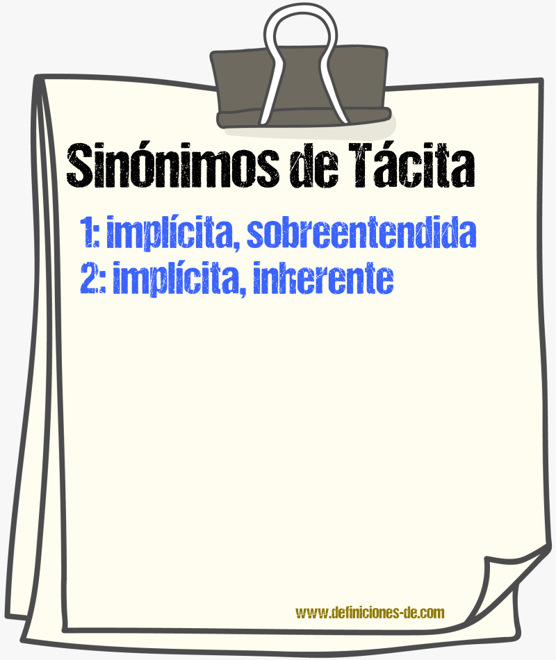 Sinónimos de tácita