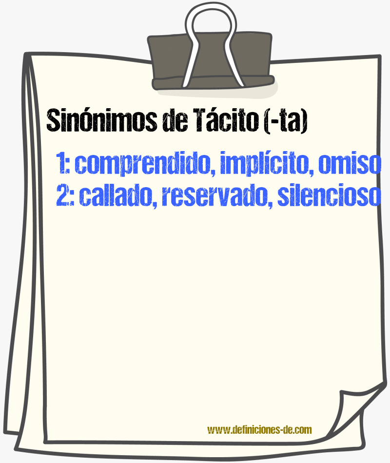 Sinnimos de tcito