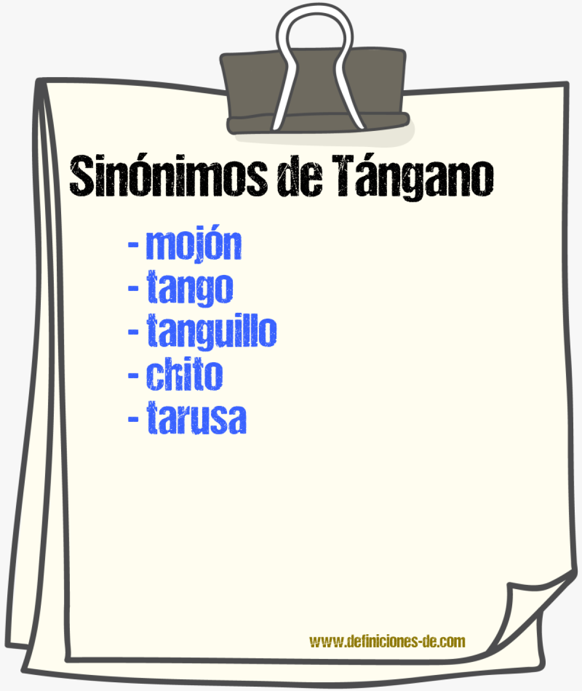 Sinnimos de tngano