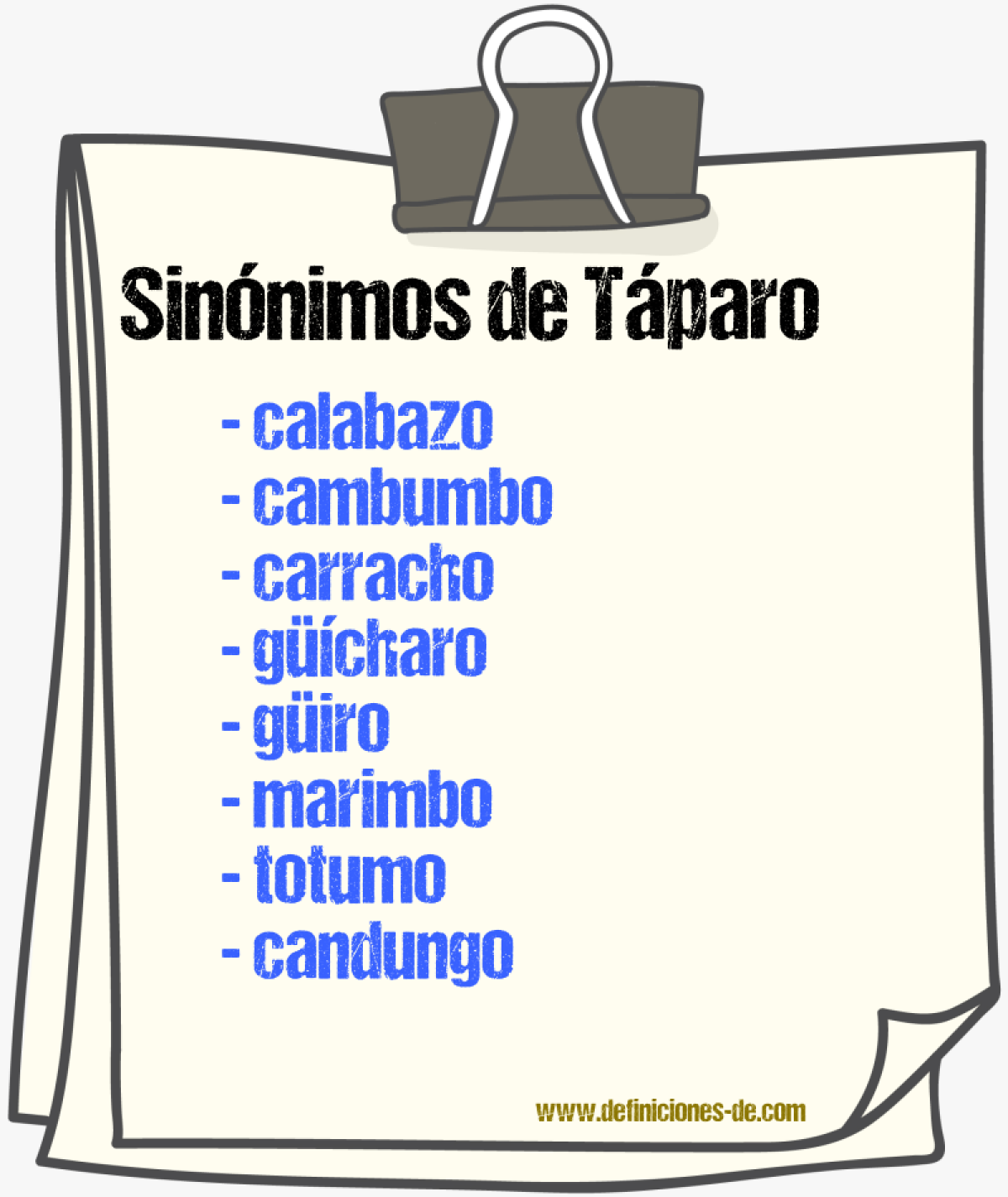 Sinnimos de tparo