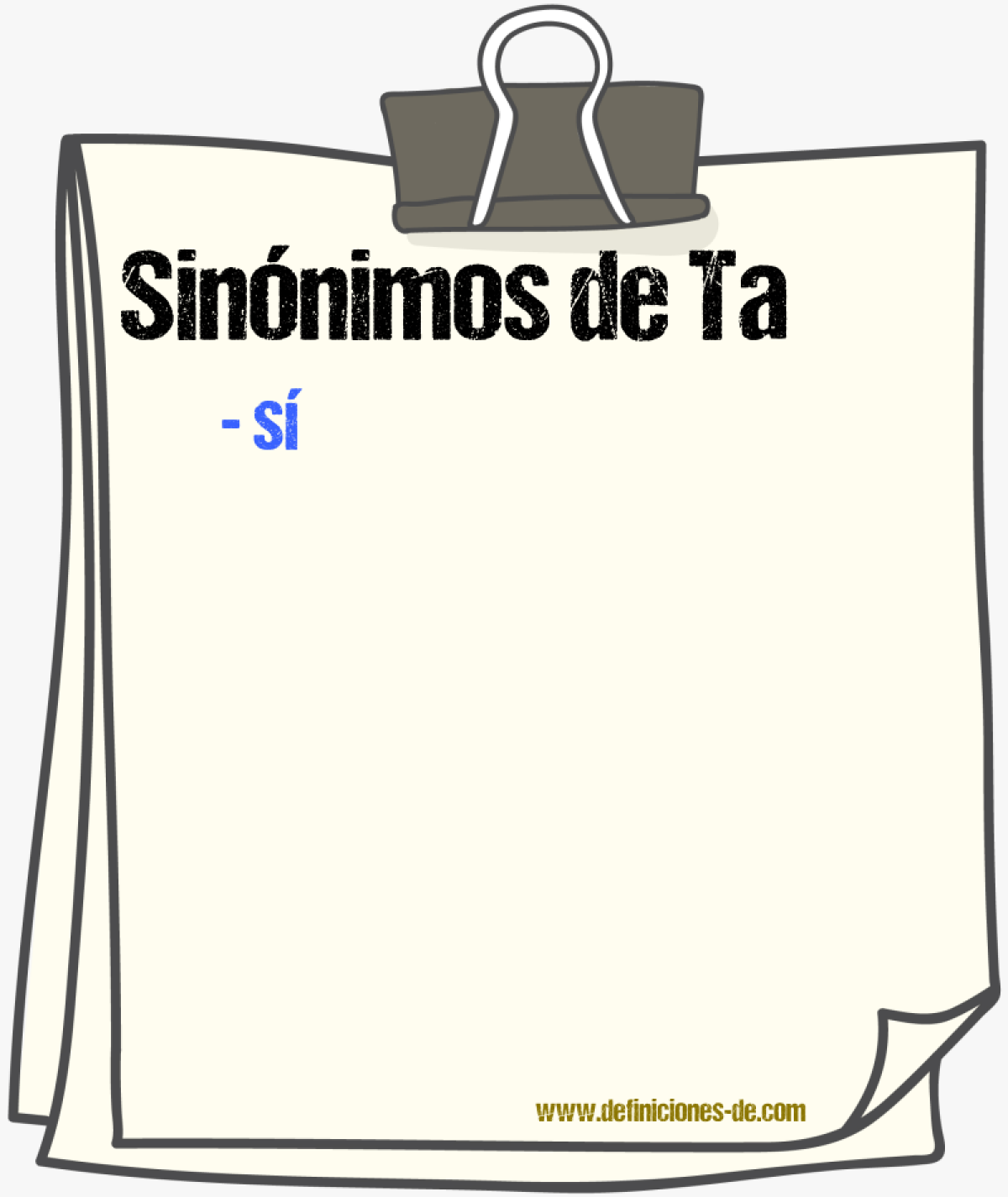 Sinnimos de ta