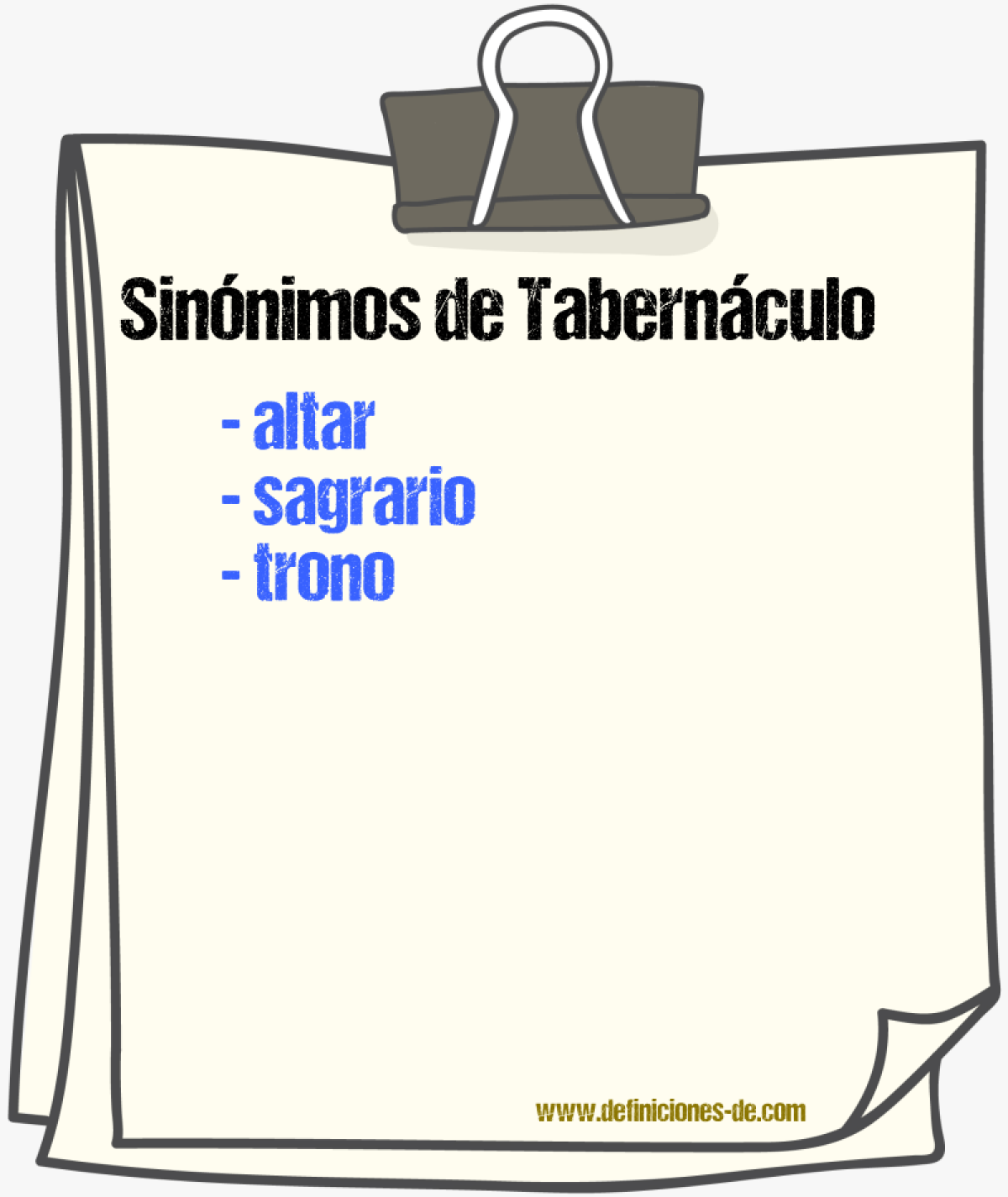 Sinnimos de tabernculo