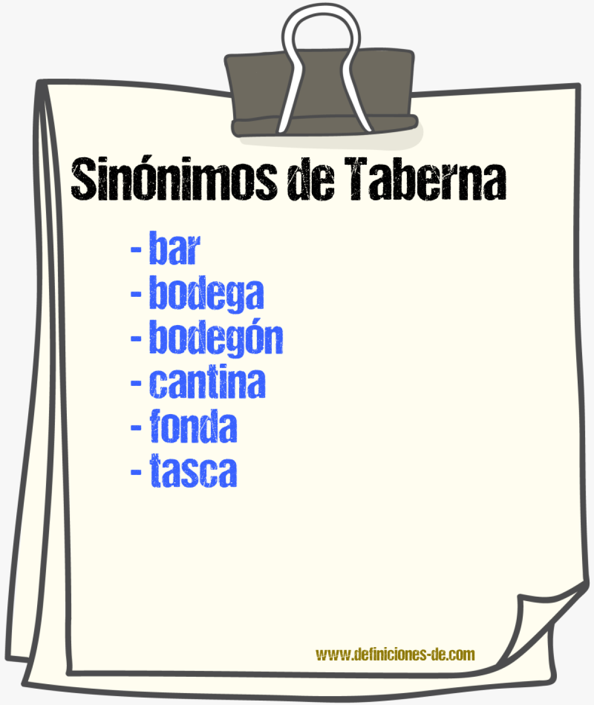 Sinnimos de taberna